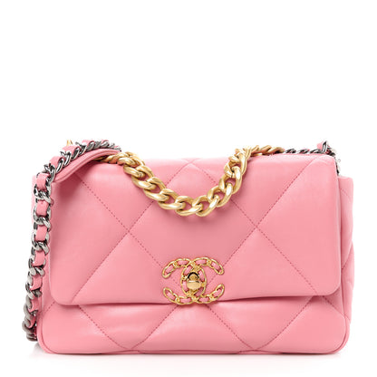 Chanel Lambskin Quilted Medium Chanel 19 Flap Pink 1 of 11