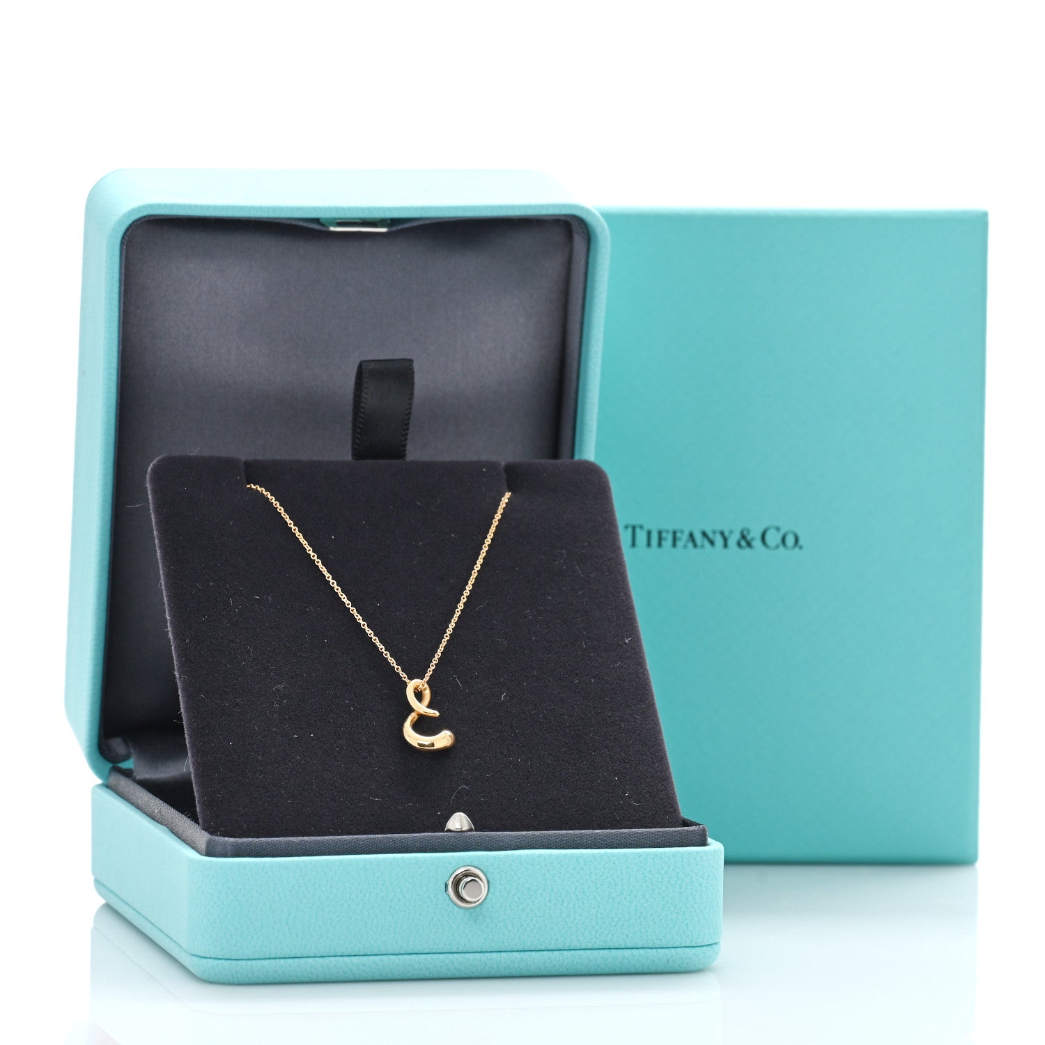 Tiffany 18K Yellow Gold Elsa Peretti Letter S Pendant Necklace 5 of 5