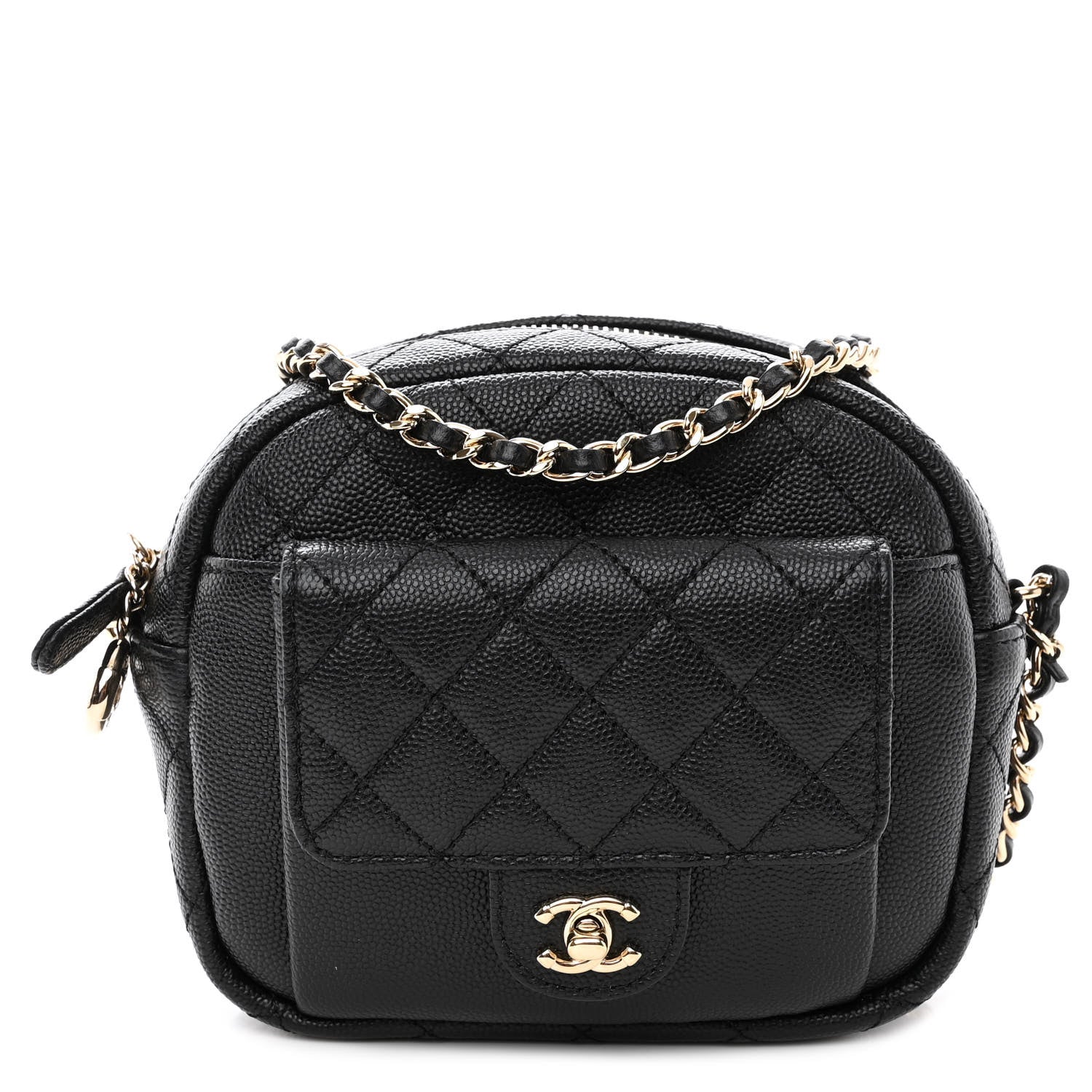 Chanel Caviar Quilted CC Day Camera Case Black 1 of 10