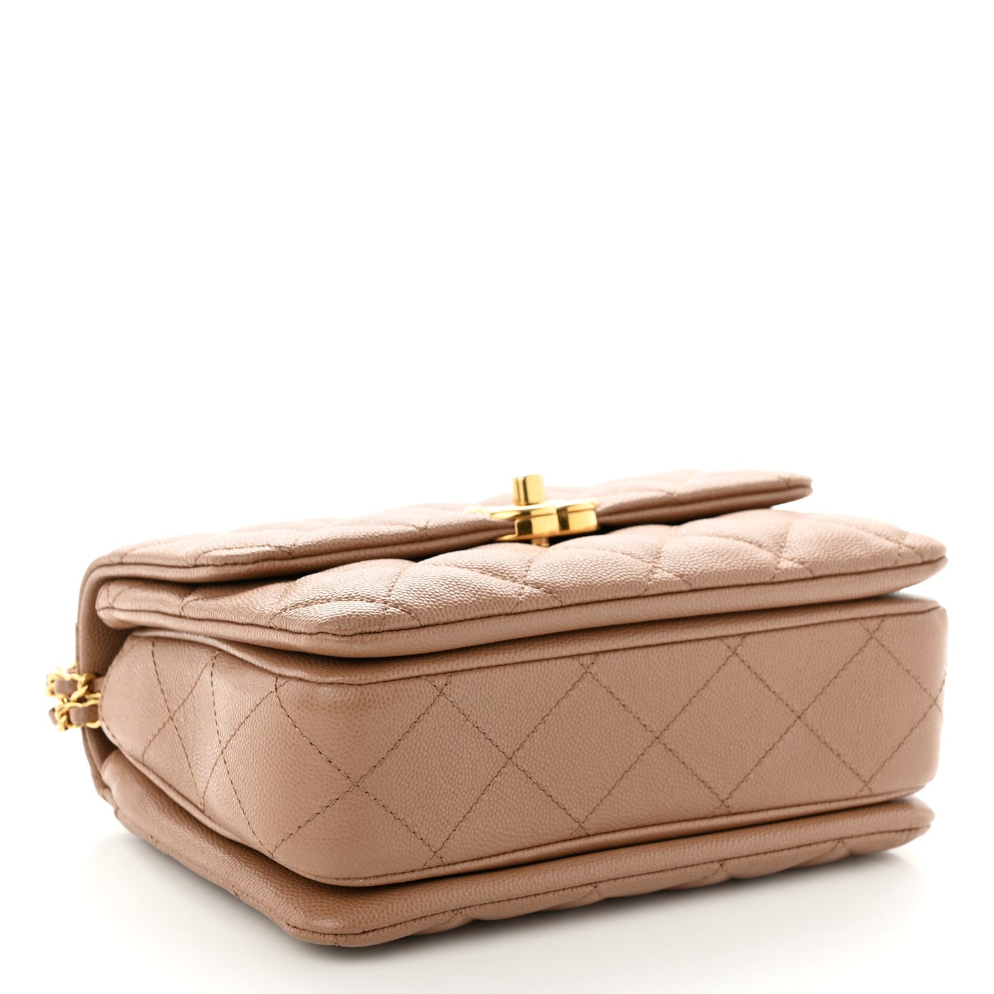 Caviar Quilted Mini Coco First Flap Beige