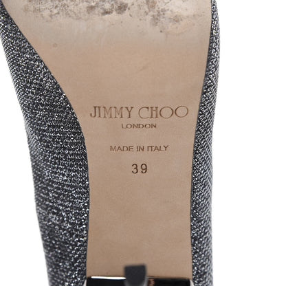Jimmy Choo Glitter Pointy Toe Romy 100 Pumps 39 Anthracite 9 of 11