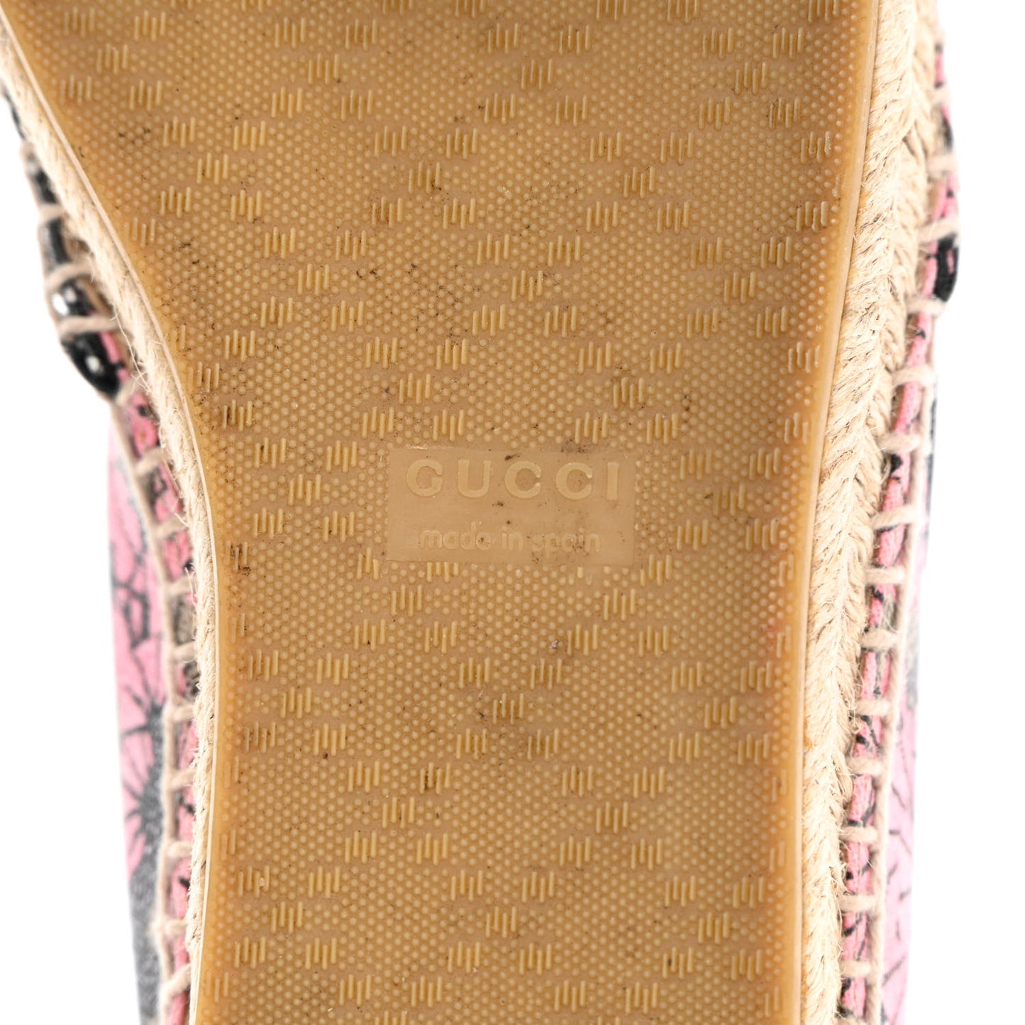 GG Supreme Monogram Bengal Espadrilles 36.5 Beige Crop Pink