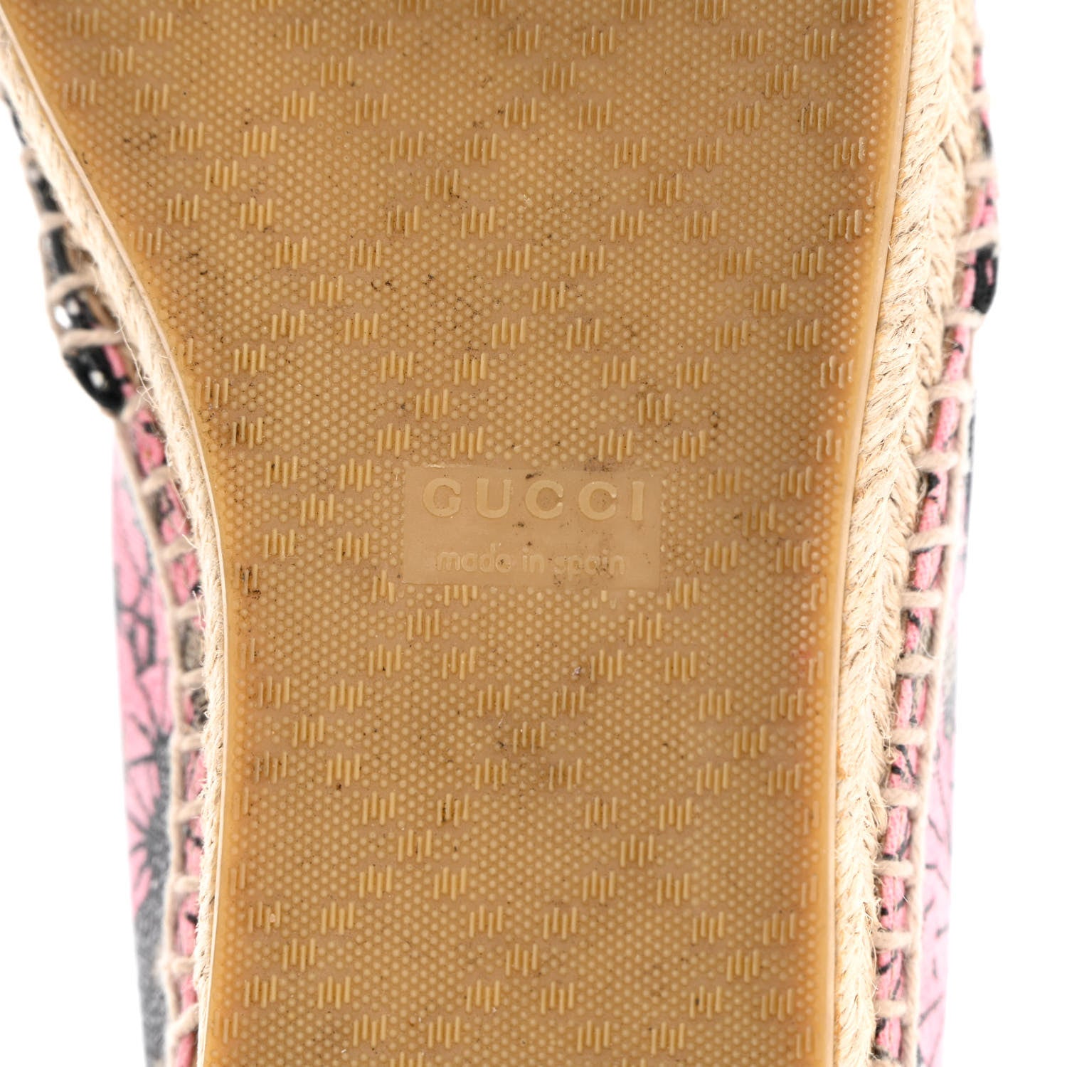 Gucci GG Supreme Monogram Bengal Espadrilles 36.5 Beige Crop Pink 8 of 17