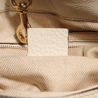 Gucci Pebbled Calfskin Medium Soho Chain Shoulder Bag Off White 7 of 7