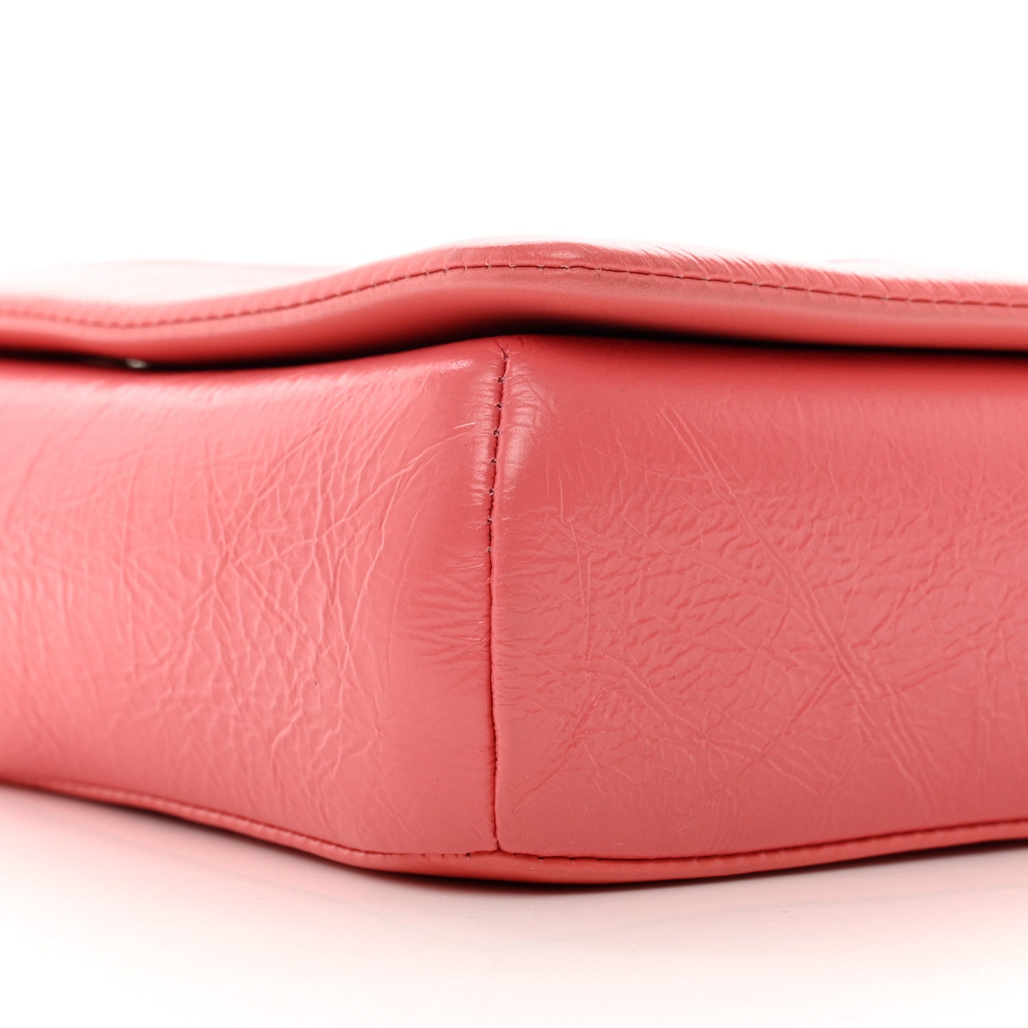 Chanel Distressed Calfskin Quilted Enamel CC Single Flap Bag Pink 9 of 11