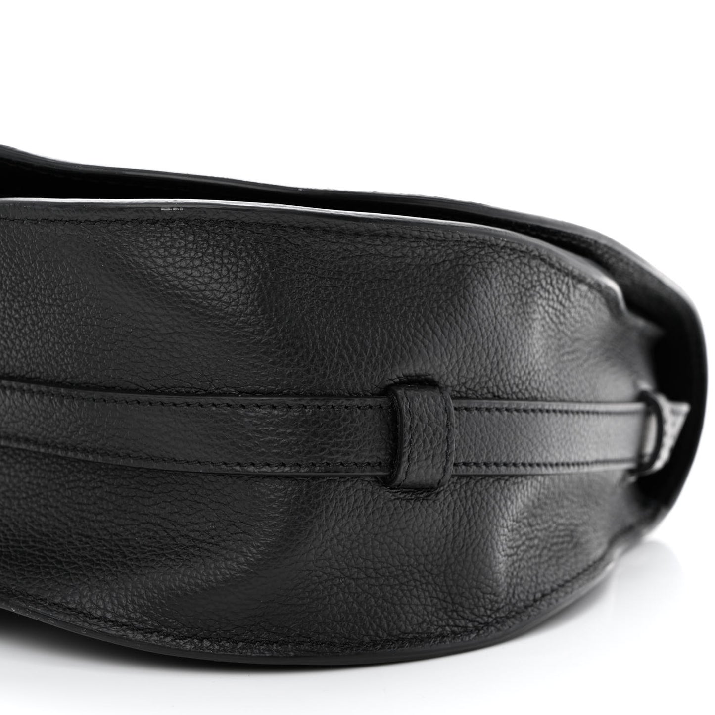 Calfskin Medium Marcie Round Crossbody Bag Black