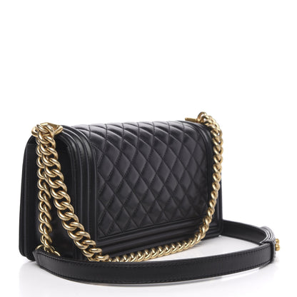Chanel Lambskin Quilted Medium Boy Flap Black 3 of 15