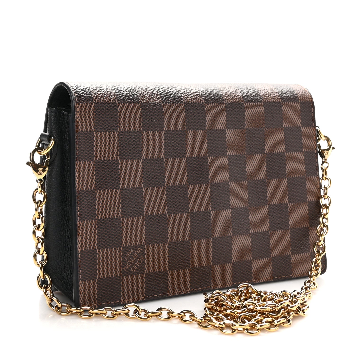 Louis Vuitton Damier Ebene Vavin Chain Wallet Black 3 of 10