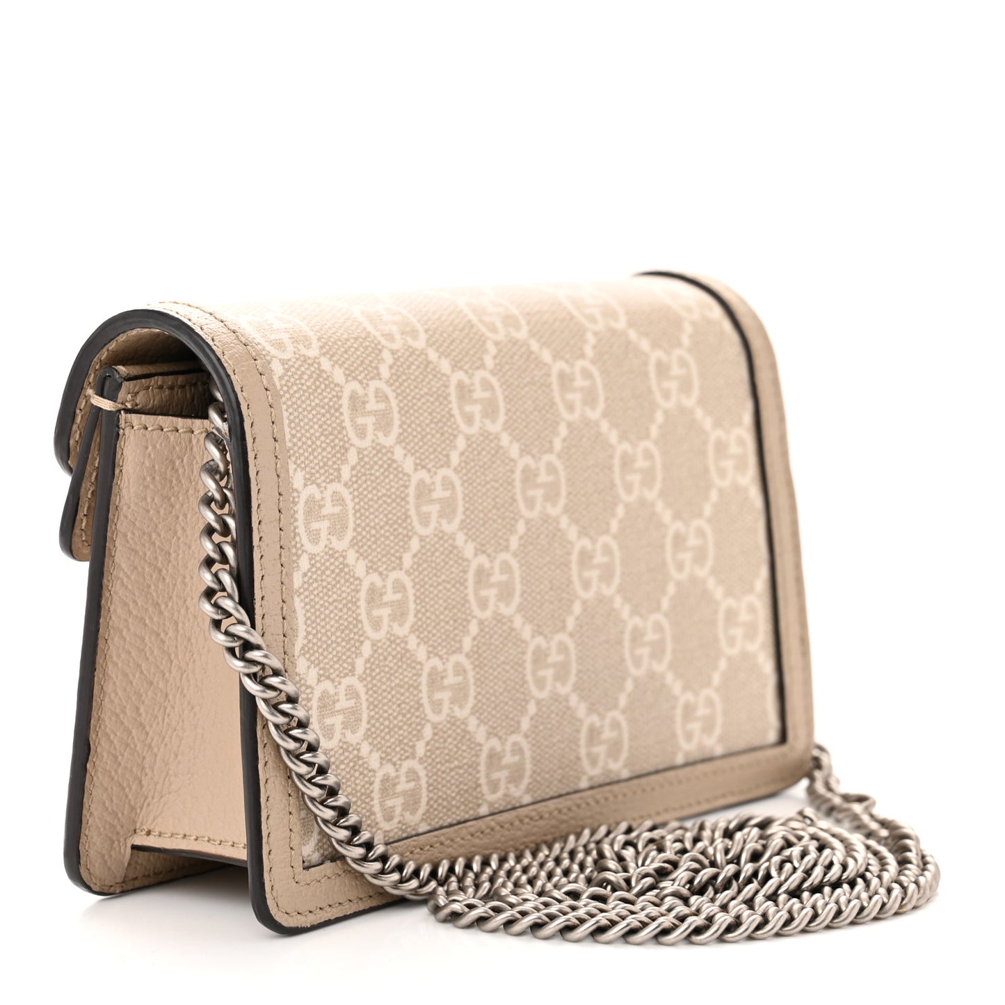 GG Supreme Monogram Textured Dollar Calfskin Super Mini Dionysus Shoulder Bag Beige Mystic White Oatmeal