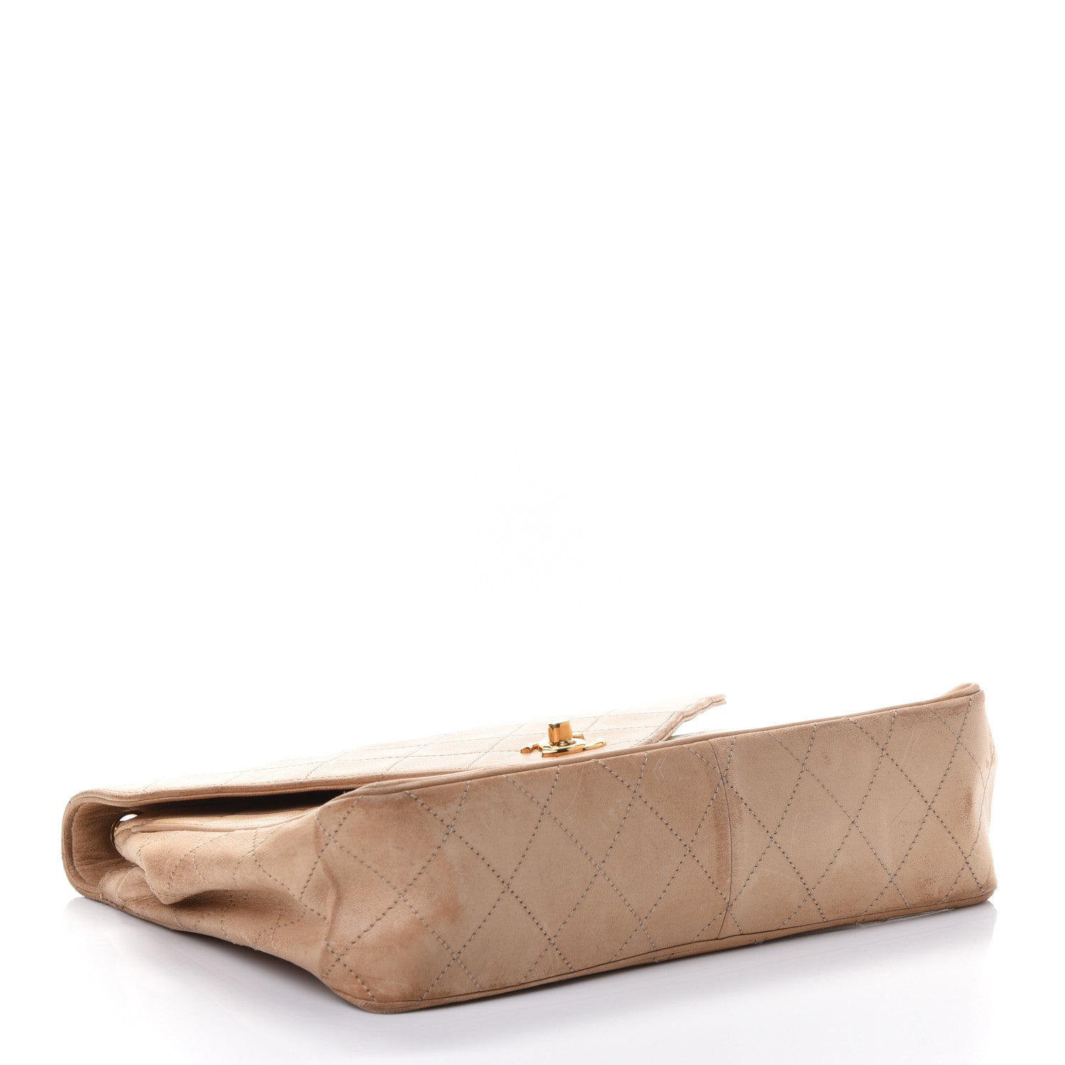 Chanel Lambskin Quilted Medium Single Flap Beige 3 of 5