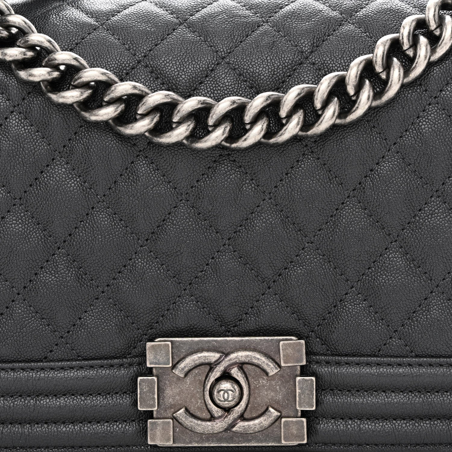 Chanel Caviar Quilted Medium Boy Flap Grey 8 of 11