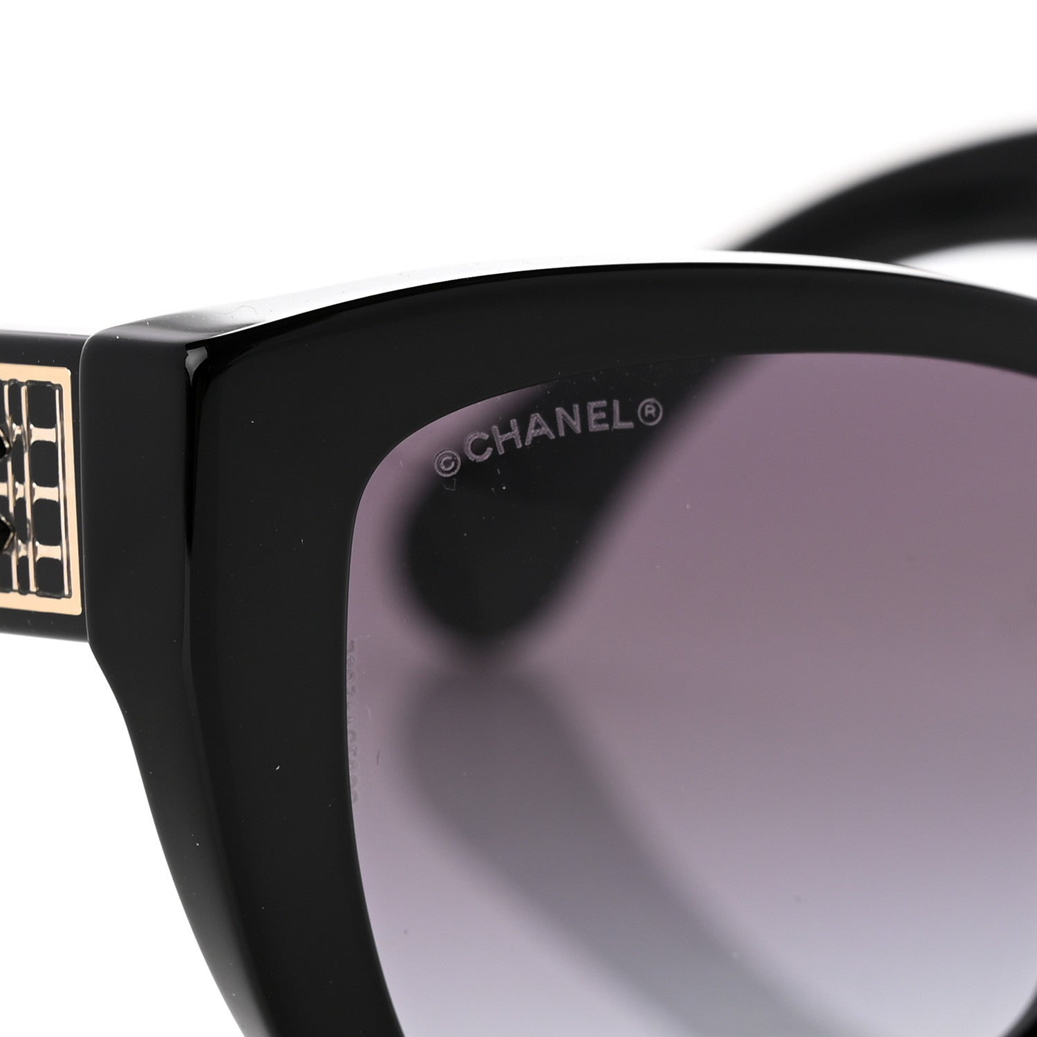 Chanel Acetate Metal Butterfly Sunglasses 71553A Black 7 of 8