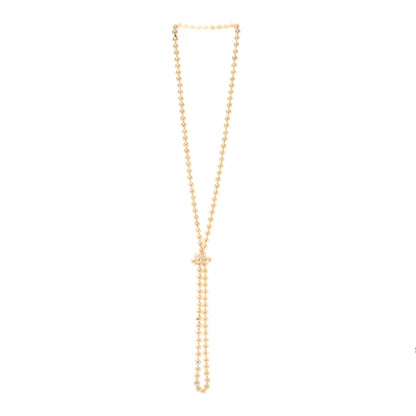 Chanel Pearl CC Long Necklace Gold White 3 of 7
