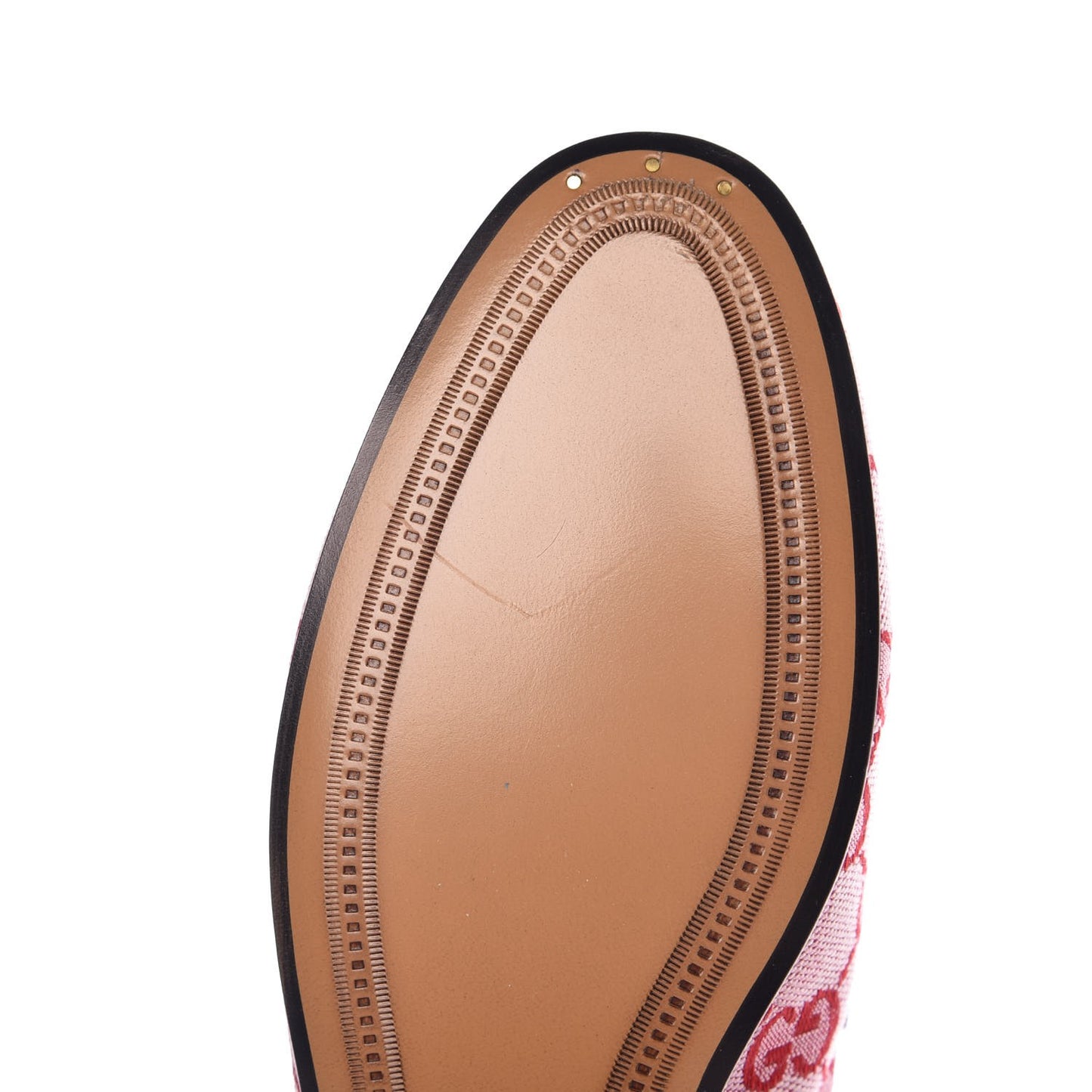 Canvas GG Monogram Horsebit Womens Jordaan Loafers 36.5 Gardenia Hibiscus Red