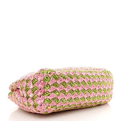 Prada Raffia Crochet Bi-Color Small Tote Prato Rosa 4 of 11