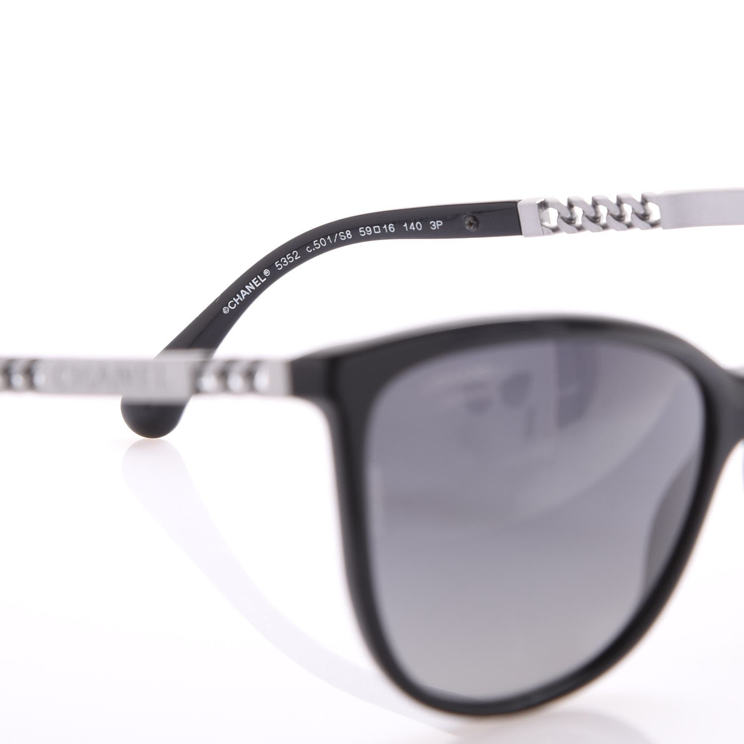 Chanel Chain Polarized Sunglasses 5352-A Black 7 of 9