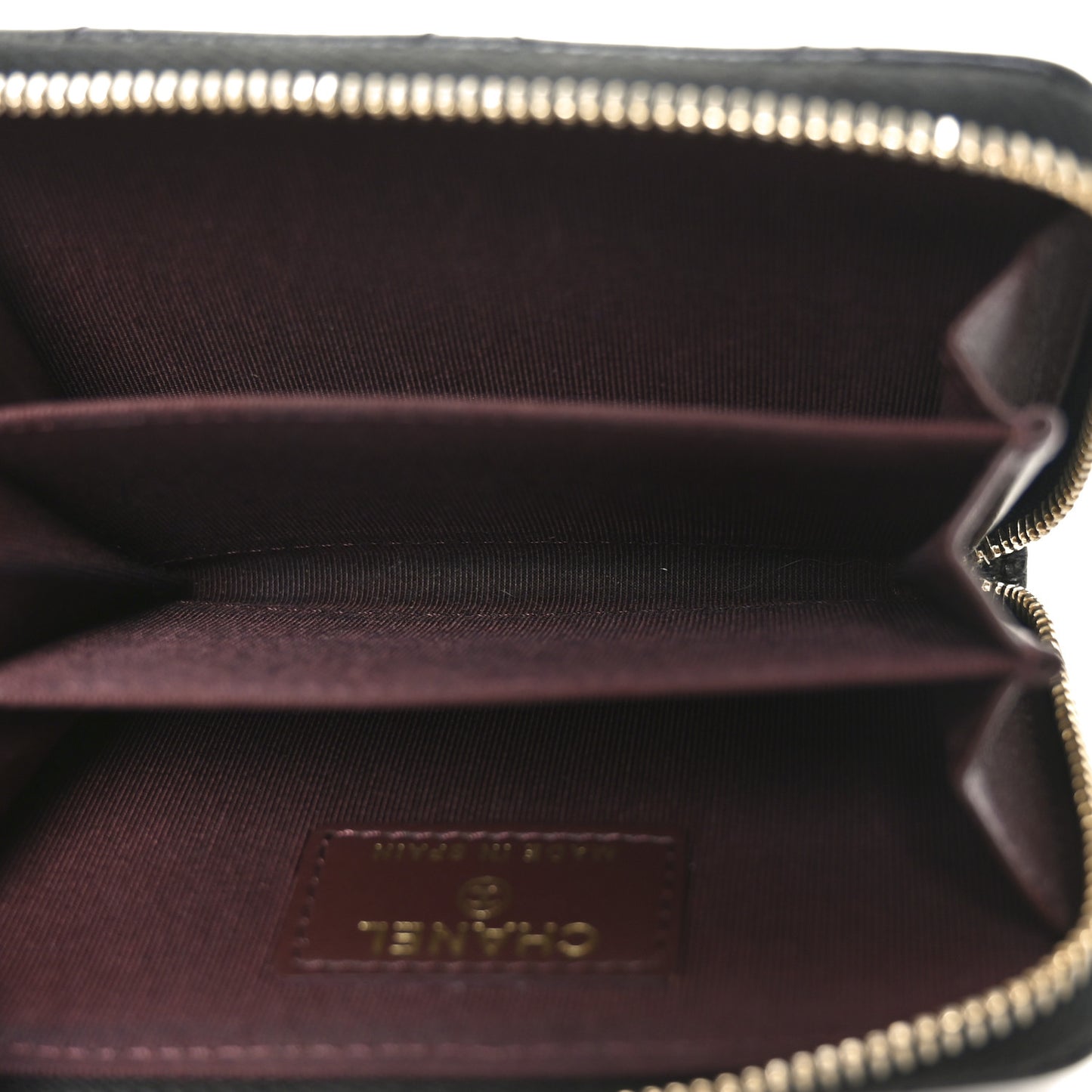 Caviar Quilted Zip Coin Purse Black