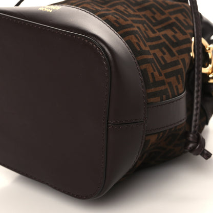 Fendi Suede Vitello King F is Fendi Micro FF Mini Mon Tresor Bucket Bag Sigaro Marrone Ebano 9 of 10