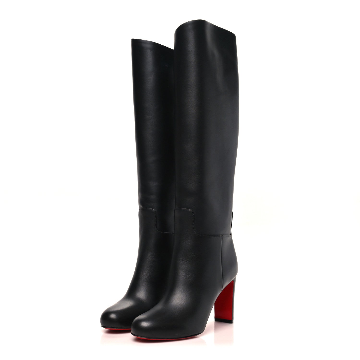 Christian Louboutin Calfskin Loo Botta 85 Knee High Boots 38 Black 3 of 7