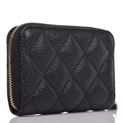 Chanel Caviar Quilted Zip Coin Purse Black 3 of 8