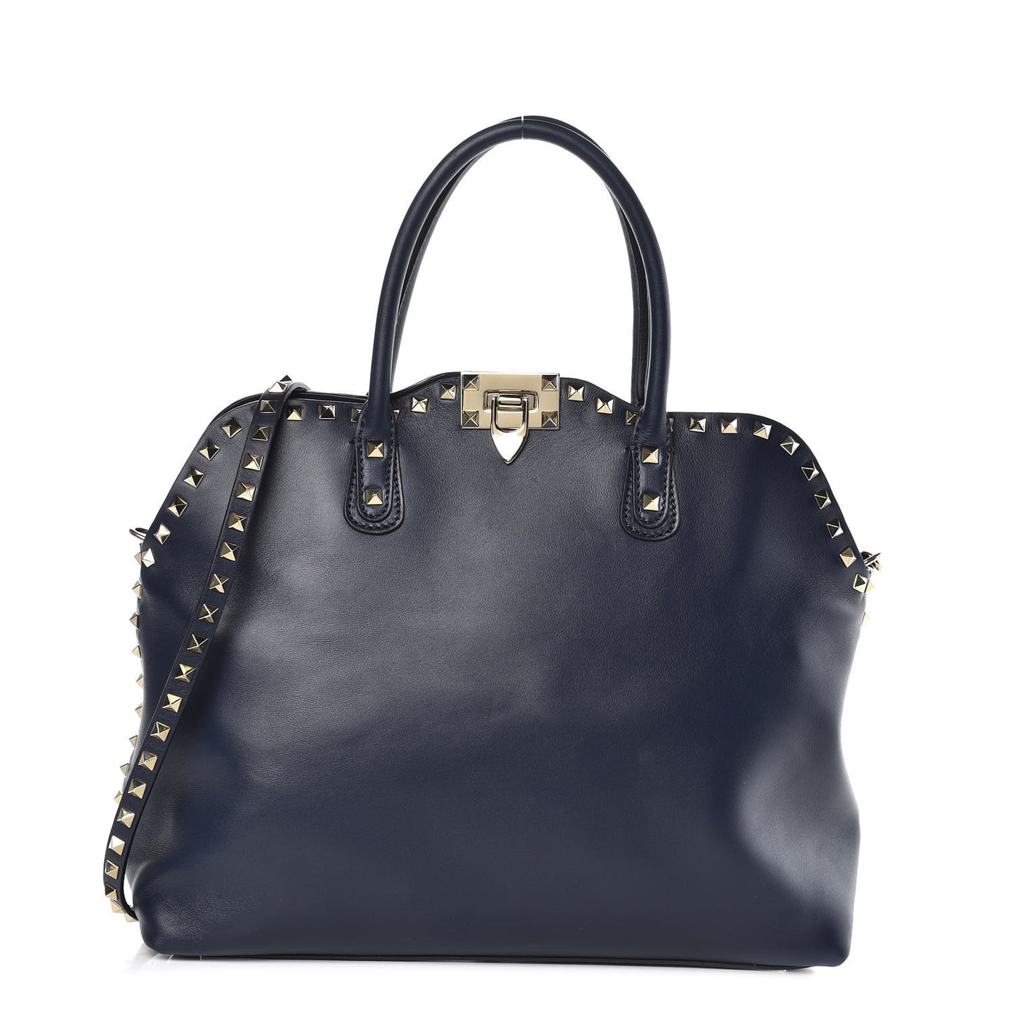 Vitello Rockstud Dome Satchel Marine