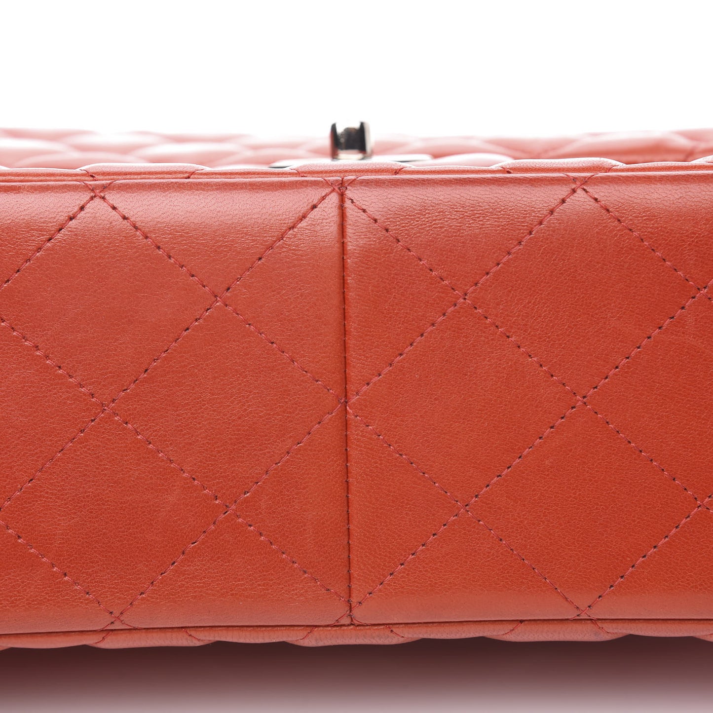 Lambskin Quilted Jumbo Double Flap Red