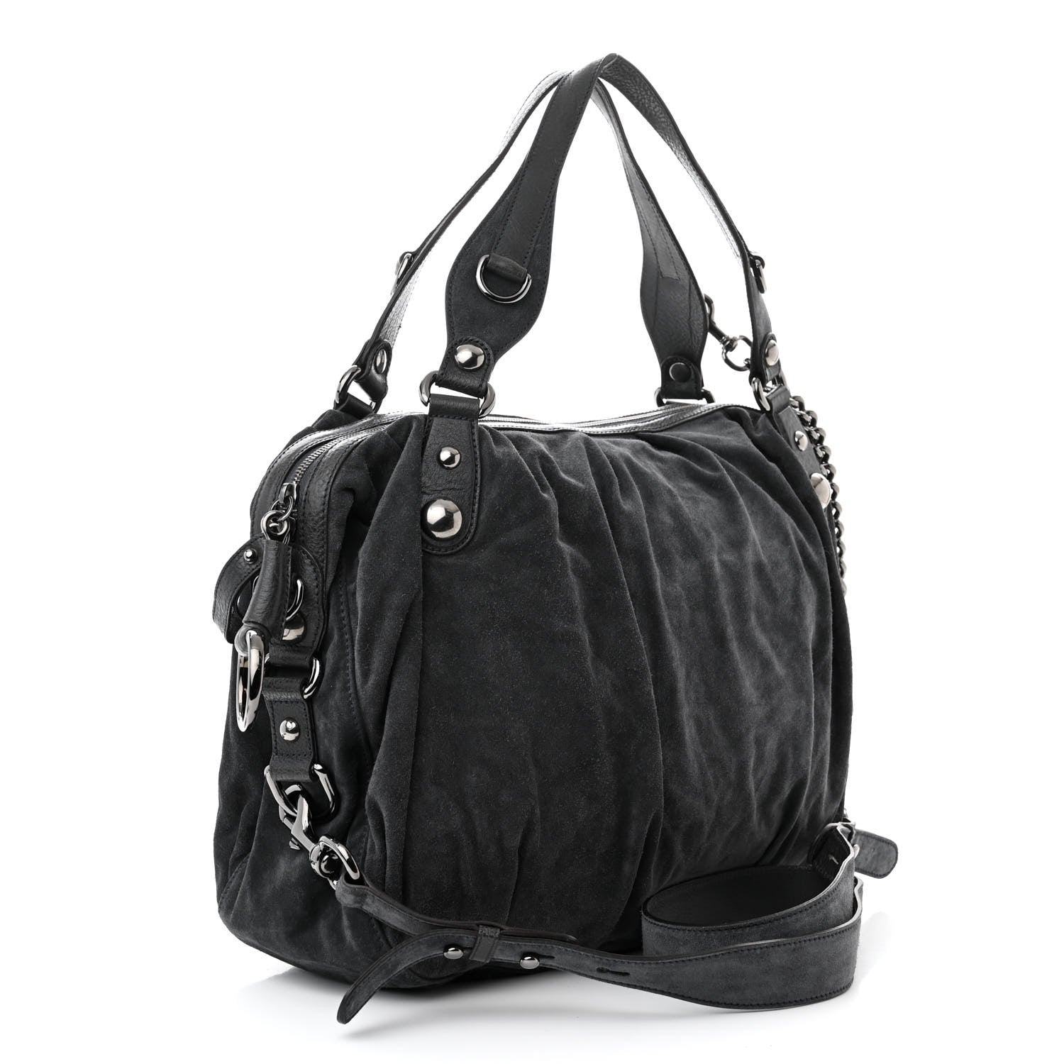 Gucci Suede Icon Bit Large Boston Grey 3 of 10