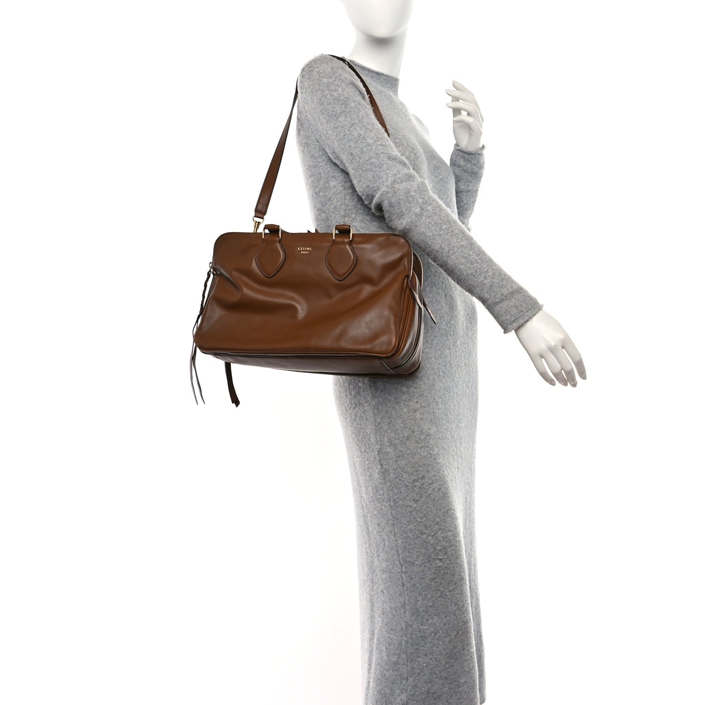 Smooth Calfskin Small Triptyque Satchel Brown