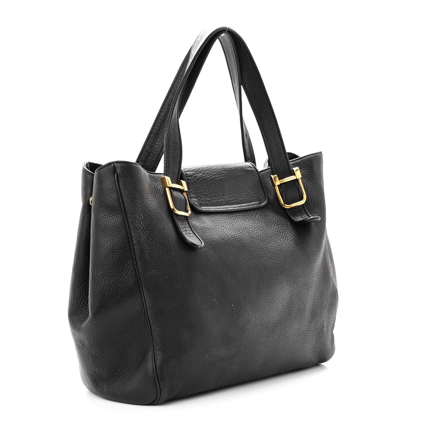 Gucci Pebbled Calfskin Medium 1973 Tote Black 2 of 10