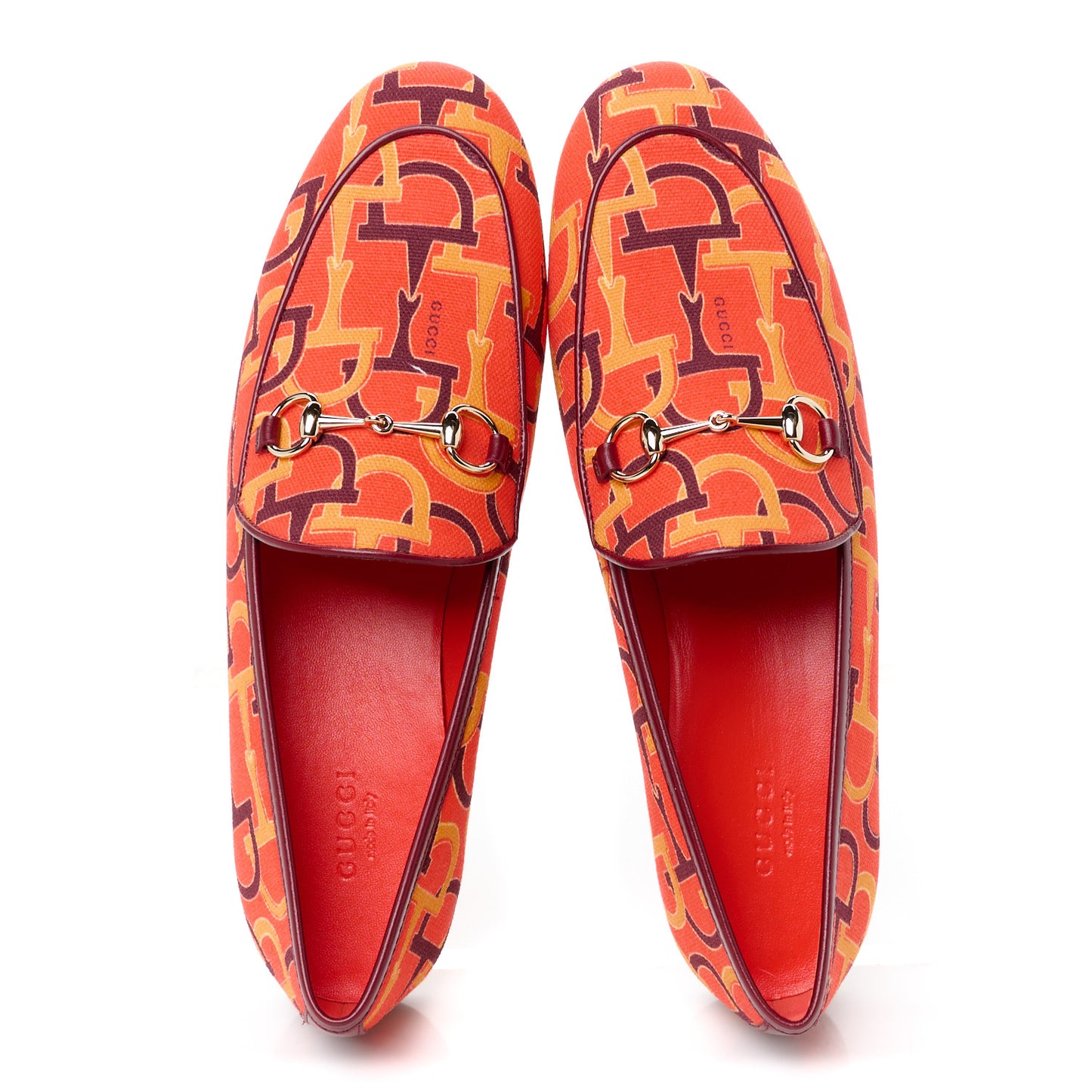Canvas Horsebit Womens Jordaan Loafers 39.5 Orange Multicolor