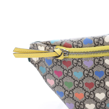Gucci Soft GG Supreme Monogram Hearts Web Childrens Belt Bag Beige Ebony Multicolor Freesia 10 of 10
