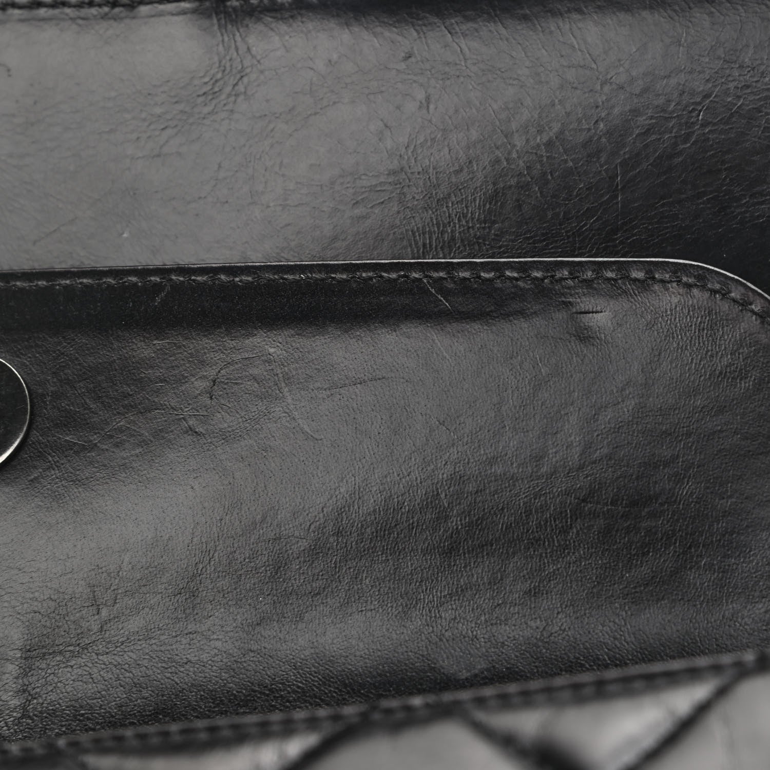 Chanel Glazed Calfskin Quilted Large Perfect Edge Flap Black 12 of 15