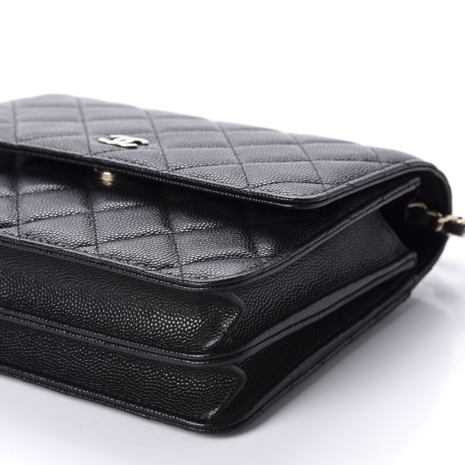 Chanel Caviar Quilted Square Wallet On Chain WOC Black 10 of 11