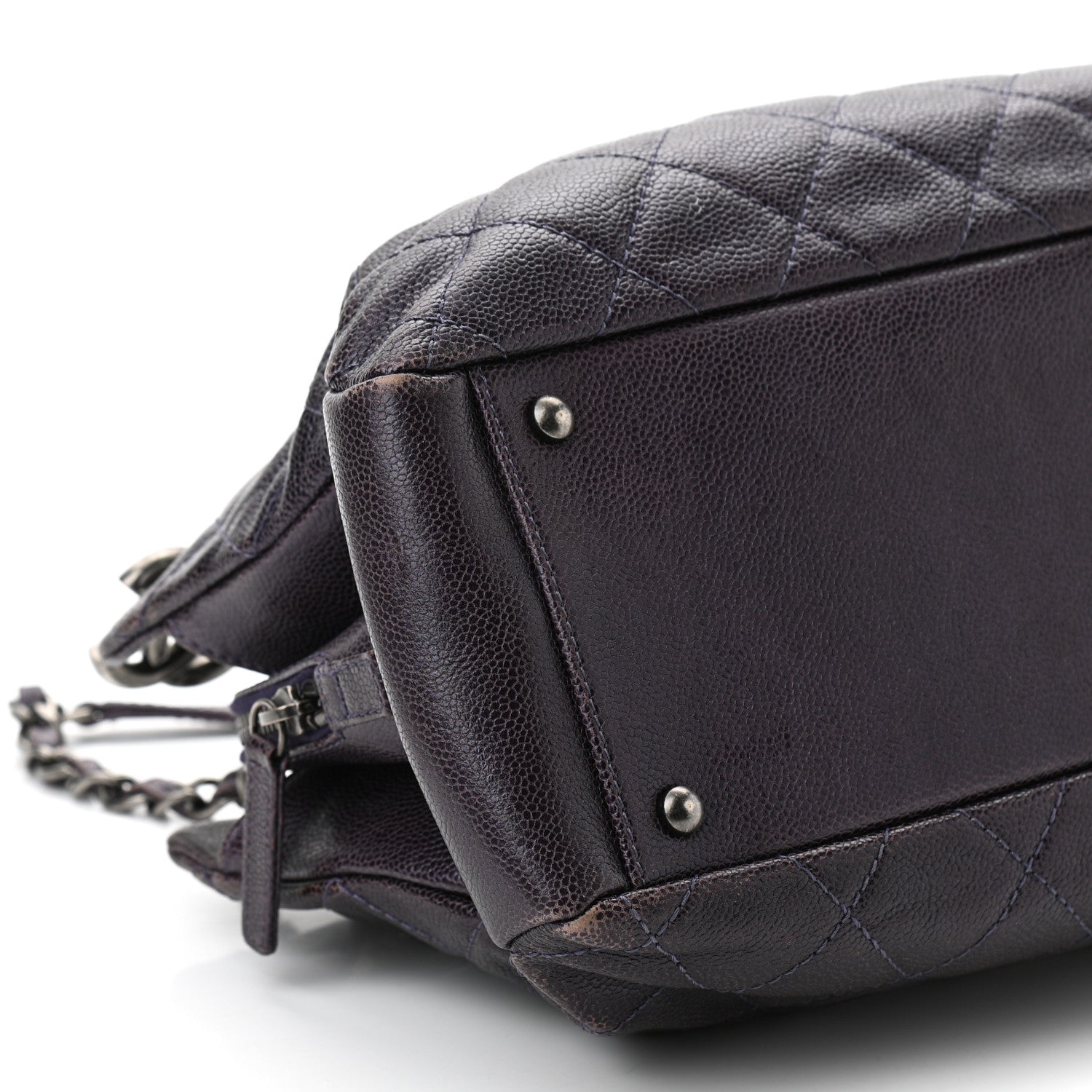 Chanel Iridescent Caviar Quilted Chic Shopping Tote Purple 10 of 11