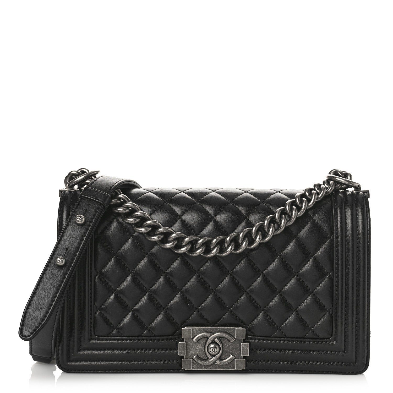 Chanel Calfskin Quilted Medium Boy Flap Black 1 of 11
