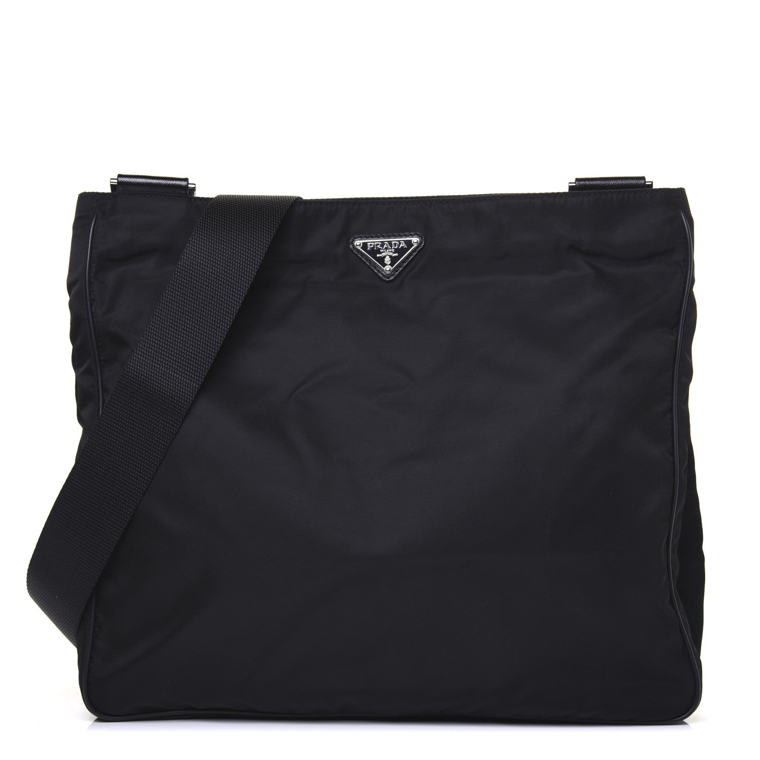 Prada Nylon Flat Messenger Bag Black 1 of 14