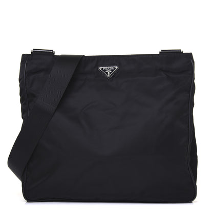 Prada Nylon Flat Messenger Bag Black 1 of 14