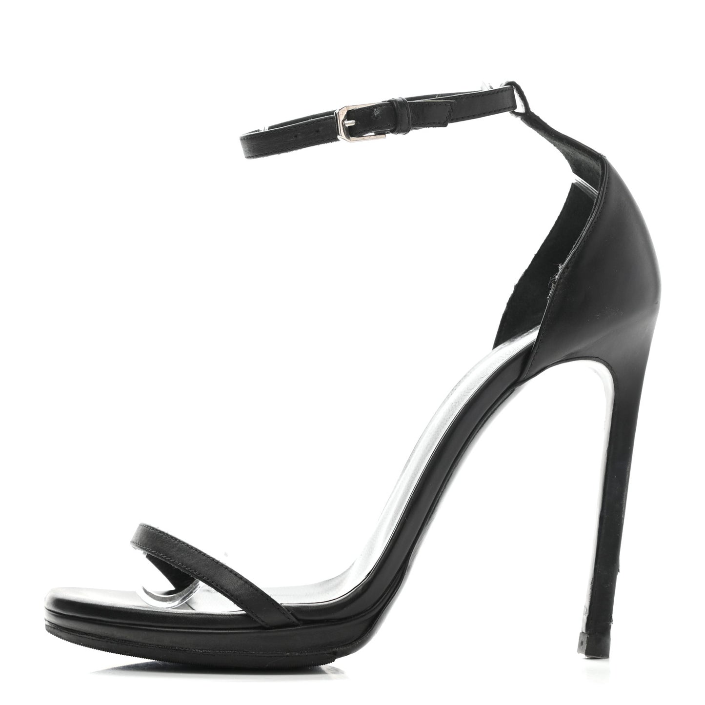 Calfskin Jane 110 Ankle Strap Sandals 36.5 Black
