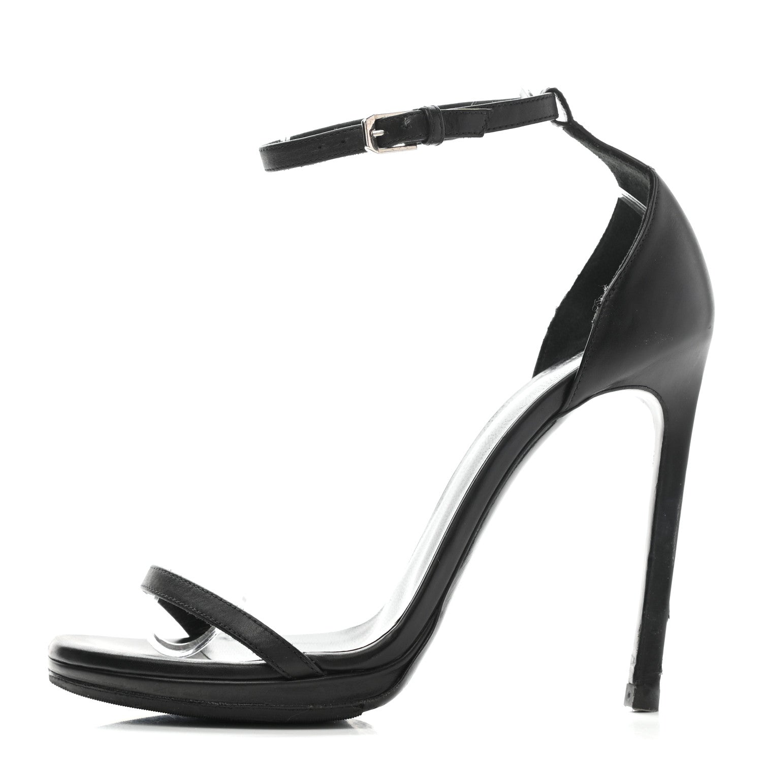 Saint Laurent Calfskin Jane 110 Ankle Strap Sandals 36.5 Black 1 of 11