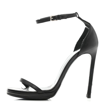 Saint Laurent Calfskin Jane 110 Ankle Strap Sandals 36.5 Black 1 of 11