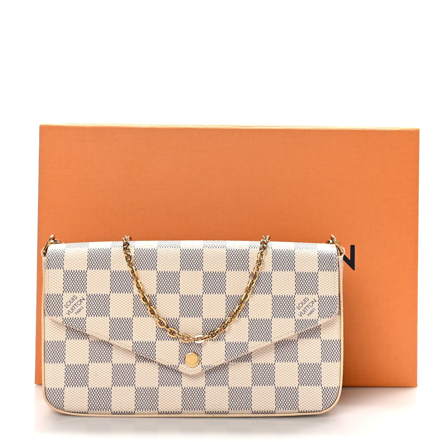 Louis Vuitton Damier Azur Pochette Felicie Chain Wallet Rose Ballerine 9 of 9
