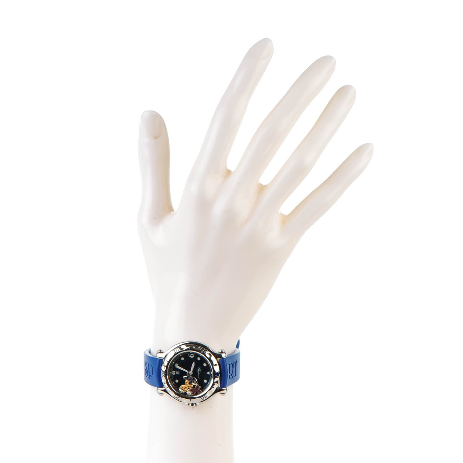 Chopard Stainless Steel Rubber Ruby Yellow Blue Sapphire 33mm Happy Sport Beach Fish Quartz Watch Black 2 of 6
