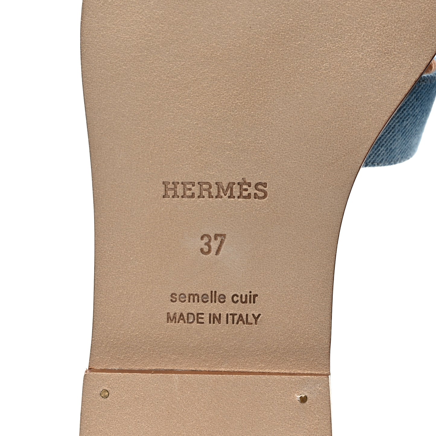 Denim Canvas Oran Sandals 37 Bleu Clair