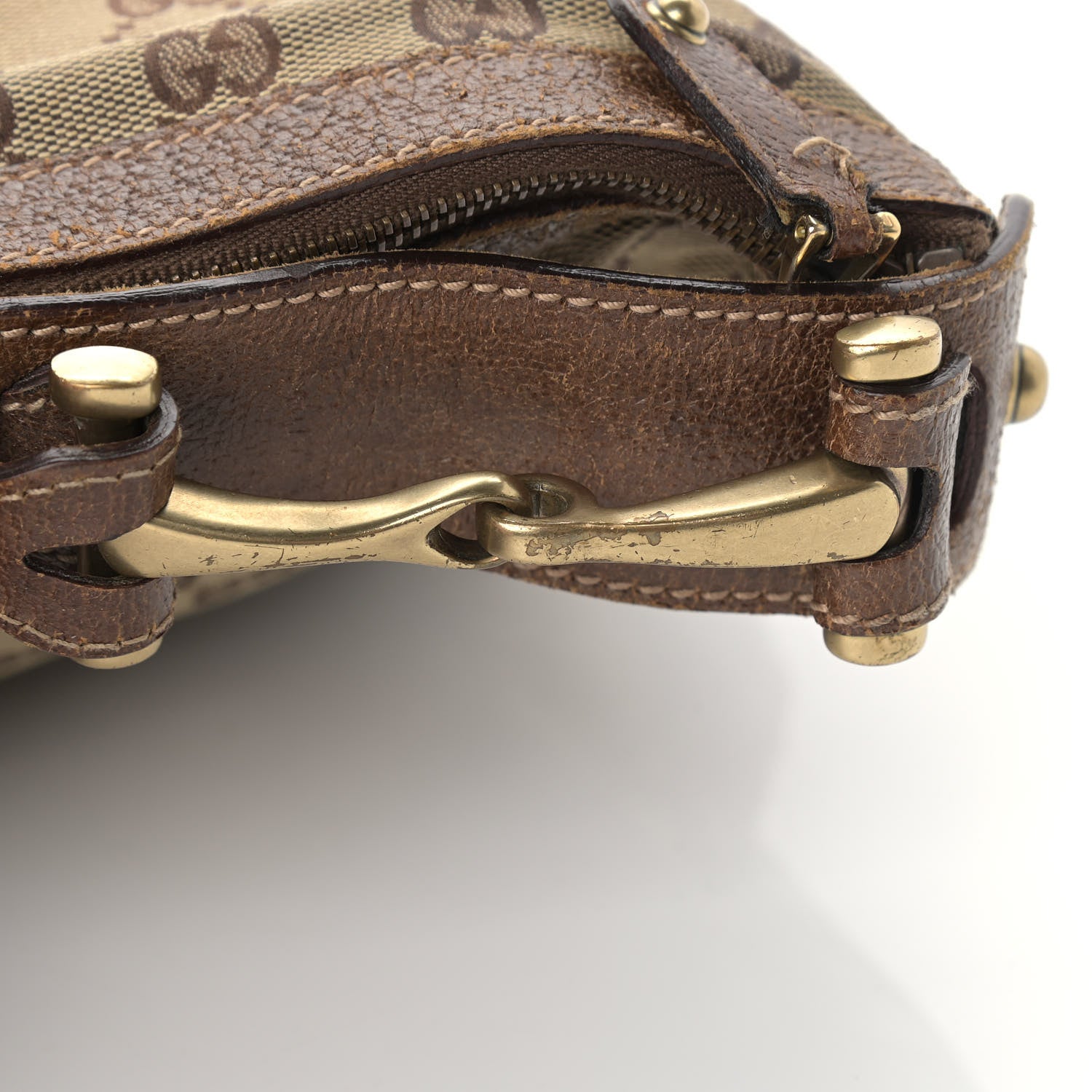 Gucci Monogram Web Studded Pelham Shoulder Bag Dark Brown 13 of 13