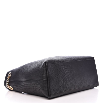 Gucci Pebbled Calfskin Medium Soho Chain Shoulder Bag Black 4 of 10