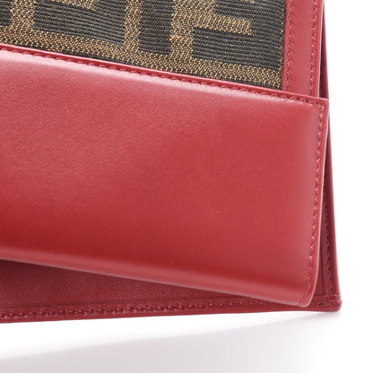 Fendi Zucca Continental Wallet Tobacco Rosso 9 of 9