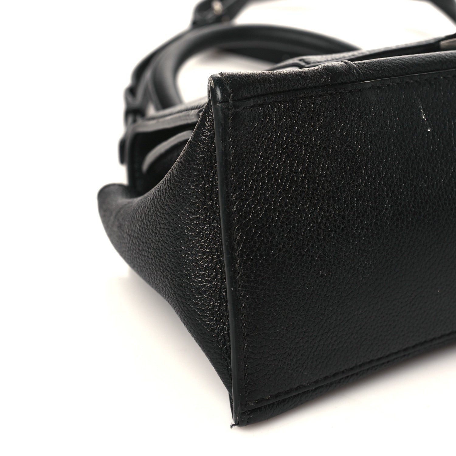 Balenciaga Grained Calfskin Small Hourglass Top Handle Bag Black 6 of 12