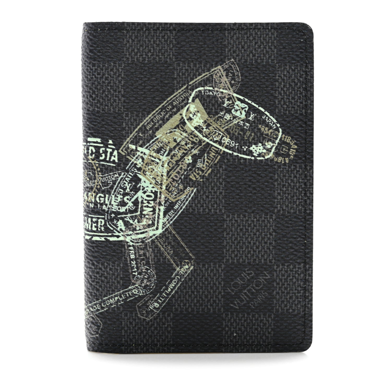 Damier Graphite Stamps Pocket Organizer NM