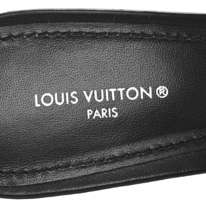 Louis Vuitton Lambskin Embossed Monogram Revival High Heel Mules 39 Black 8 of 9