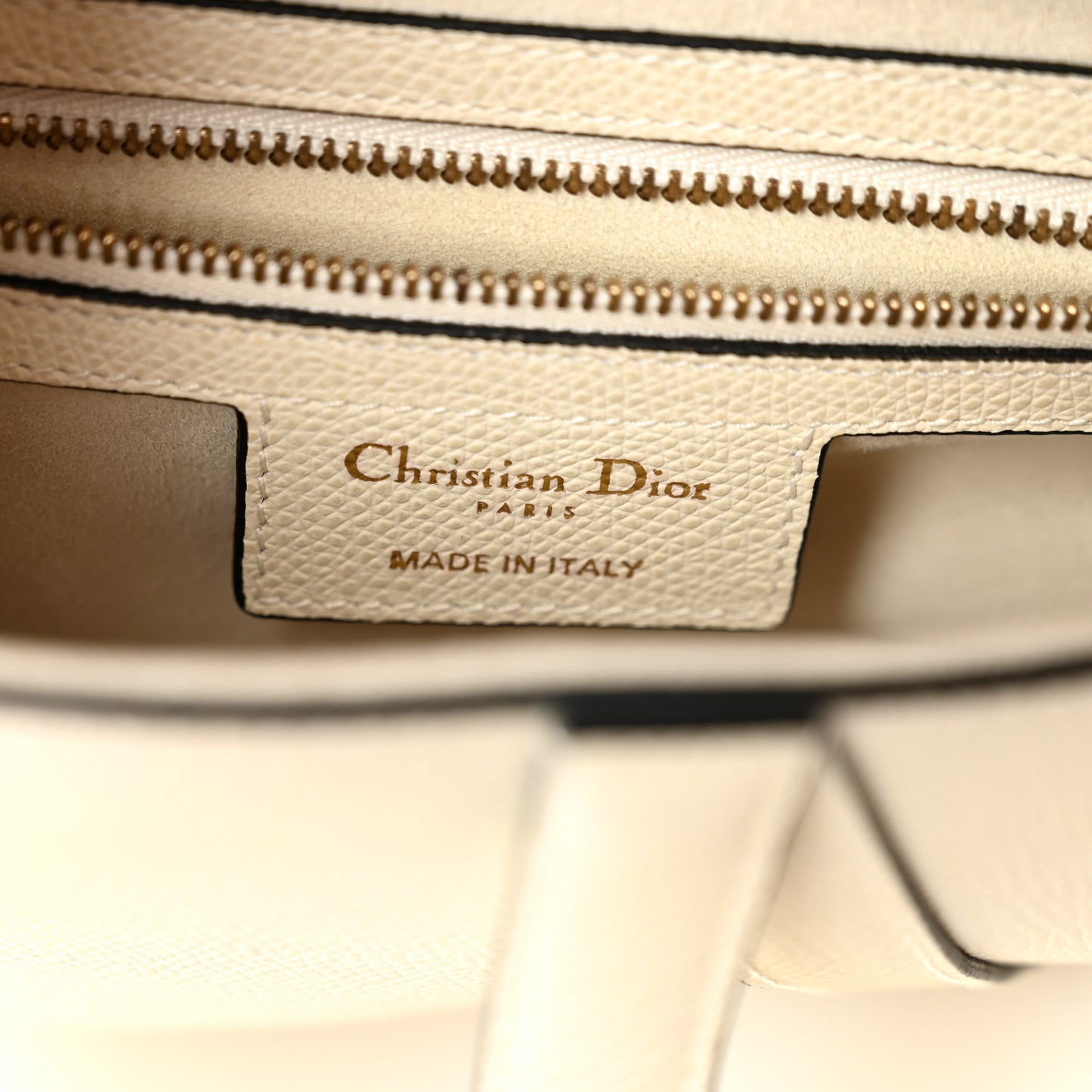Grained Calfskin Saddle Bag White